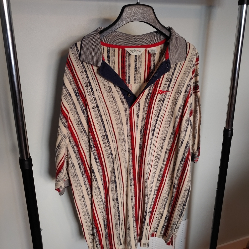 Reebok Men's Stripe Patterned Golf Shirt